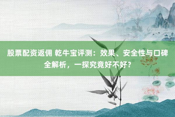 股票配资返佣 乾牛宝评测：效果、安全性与口碑全解析，一探究竟好不好？