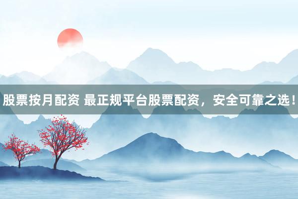 股票按月配资 最正规平台股票配资，安全可靠之选！