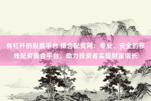 有杠杆的股票平台 撮合配资网：专业、安全的在线配资撮合平台，助力投资者实现财富增长