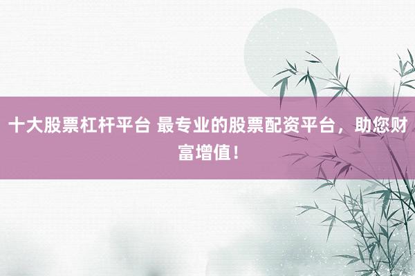 十大股票杠杆平台 最专业的股票配资平台，助您财富增值！
