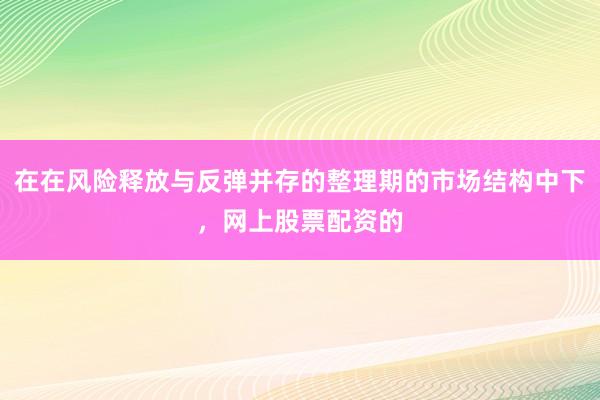 在在风险释放与反弹并存的整理期的市场结构中下,网上股票配资的