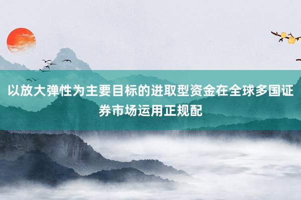 以放大弹性为主要目标的进取型资金在全球多国证券市场运用正规配